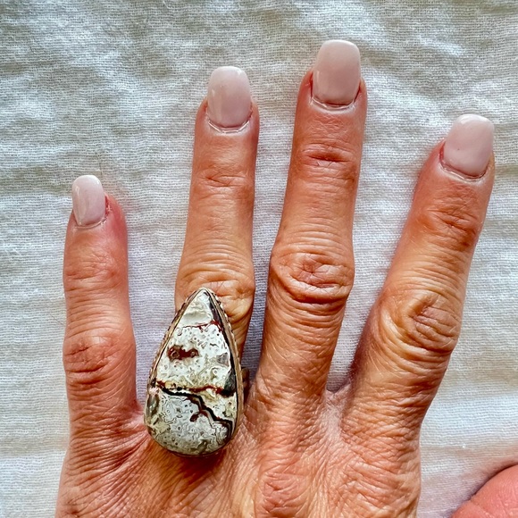925 Playful Crazy Lace Agate Ring 6 - Picture 3 of 10